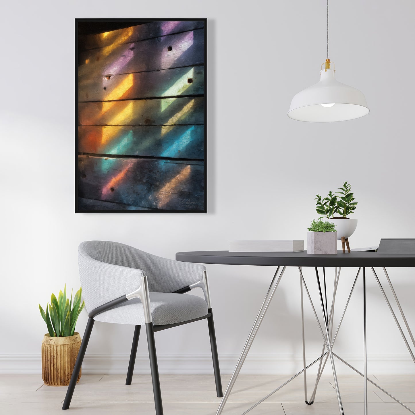 Rainbow glint - 24"x24" Framed canvas