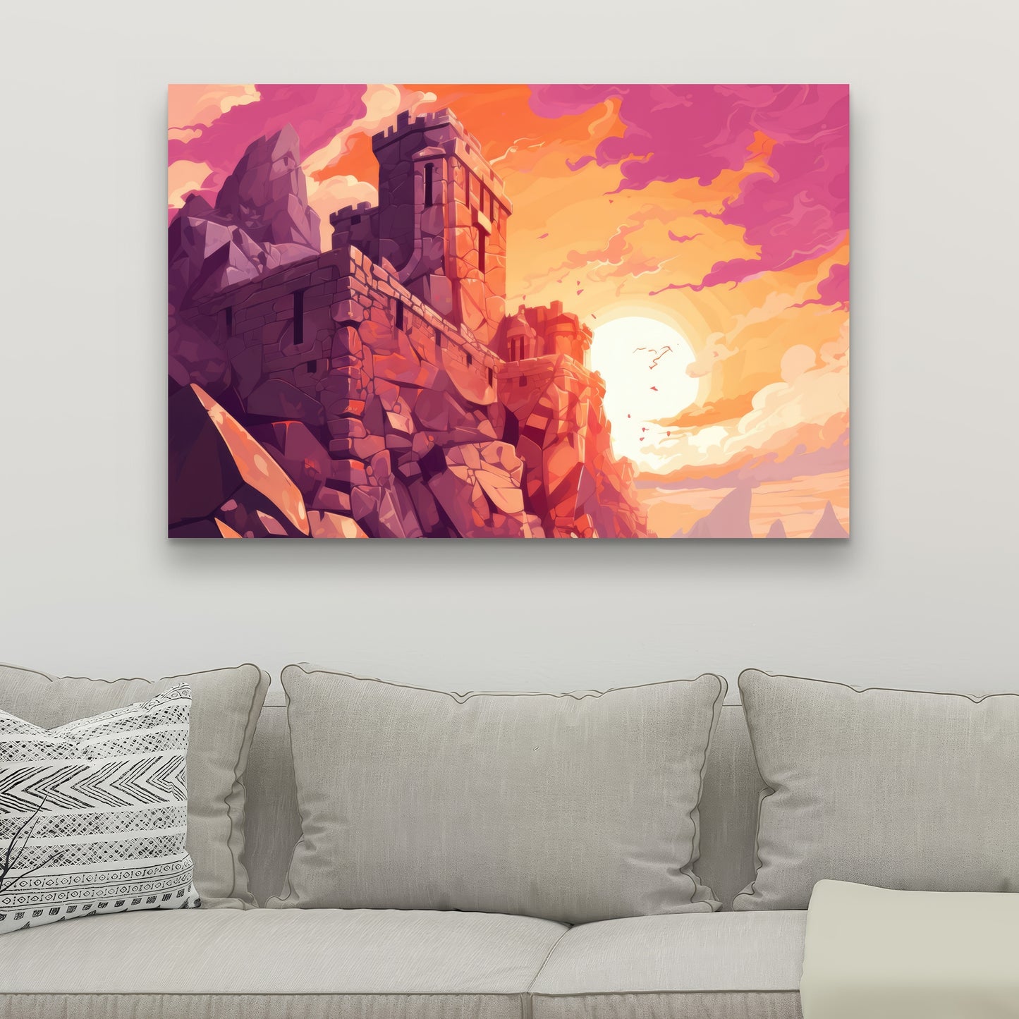 The Setting Rampart - White Canvas for Home Decor | Stylish Art