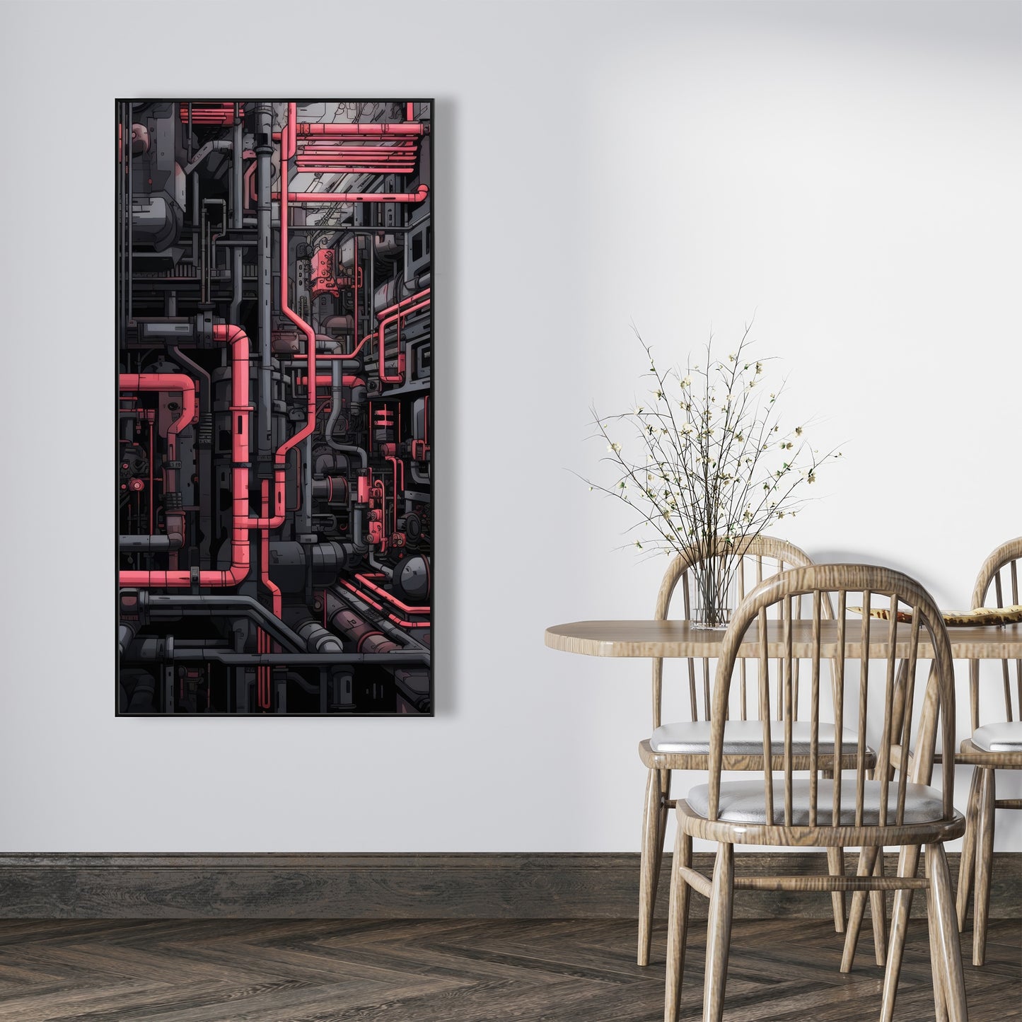 Tubular nightmare - 36"x36" Framed canvas