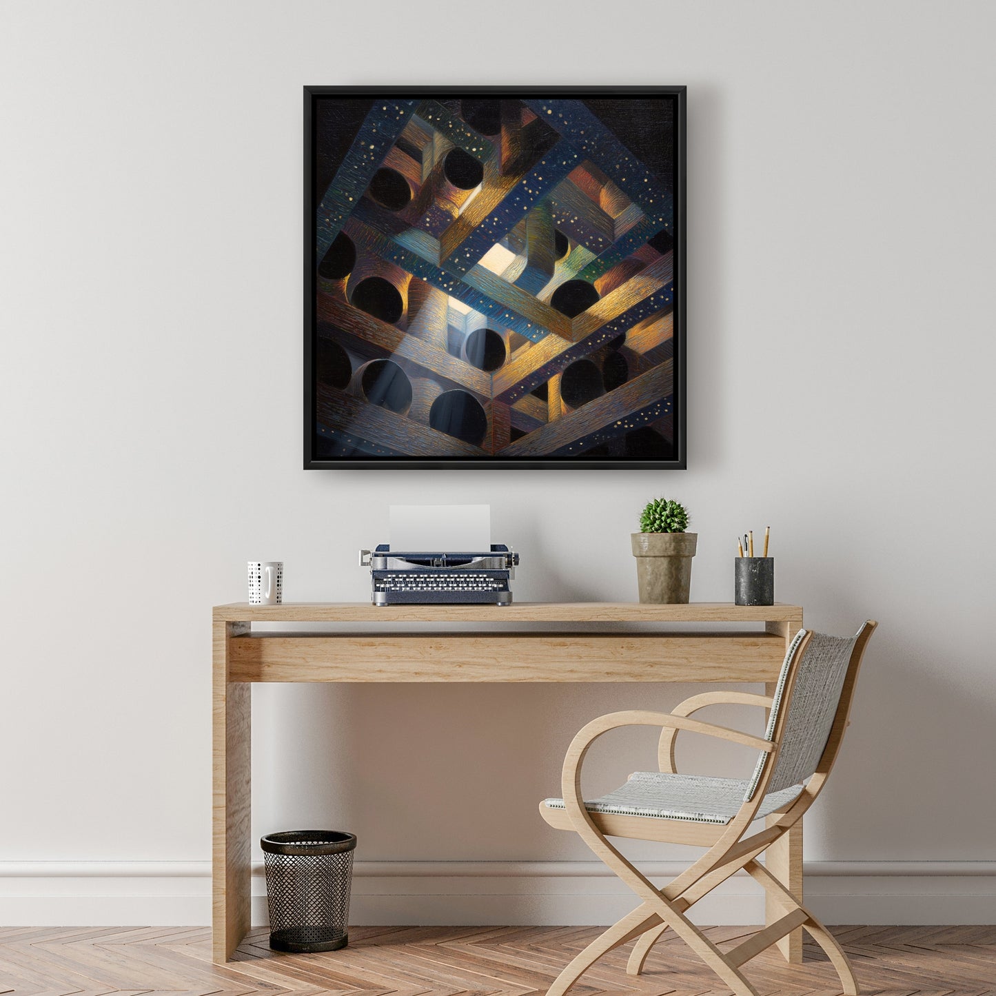 Pipe Dream - Blue Framed Canvas for Home Decor | Art Piece