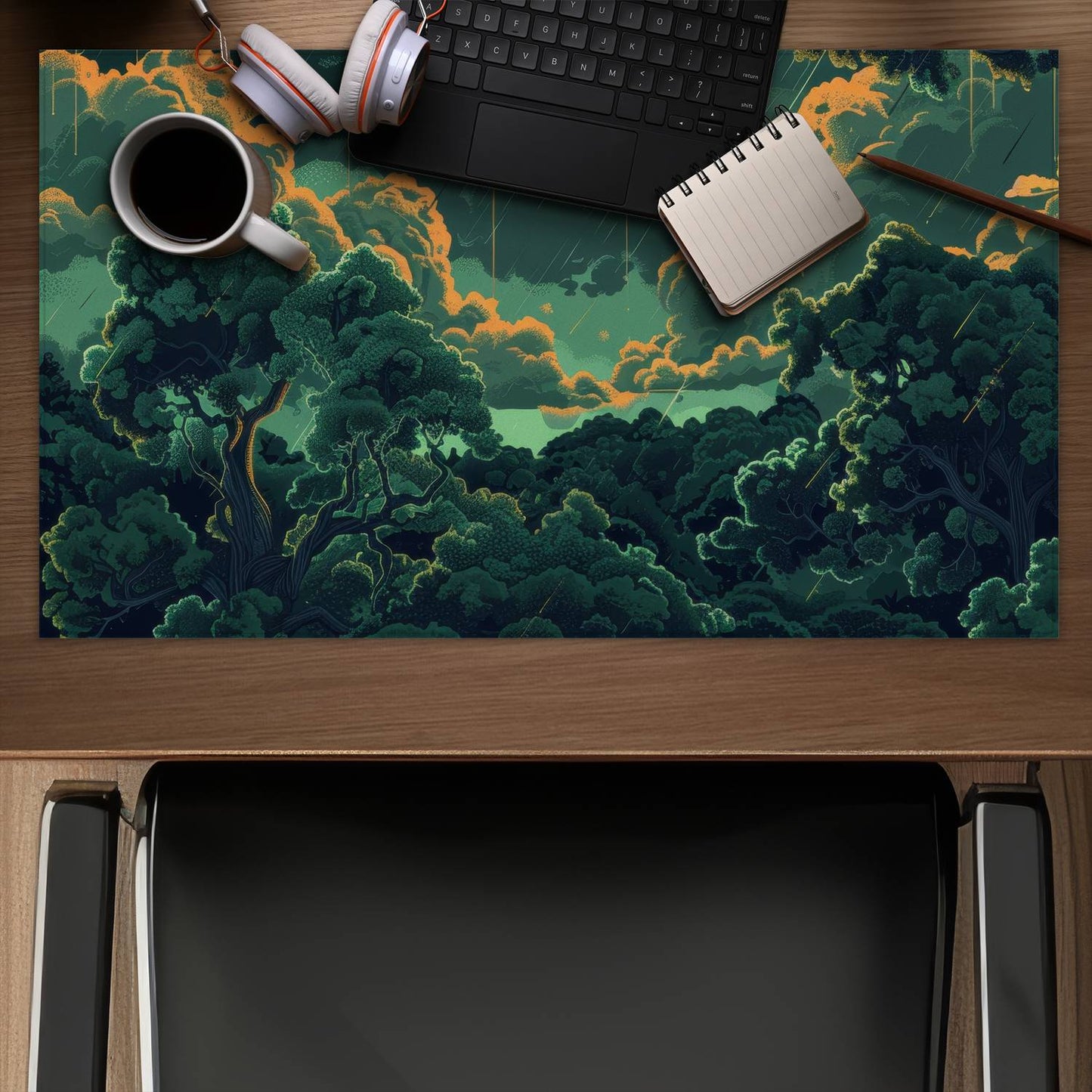 Drops Green Desk Mat | Stylish Home Decor Essential