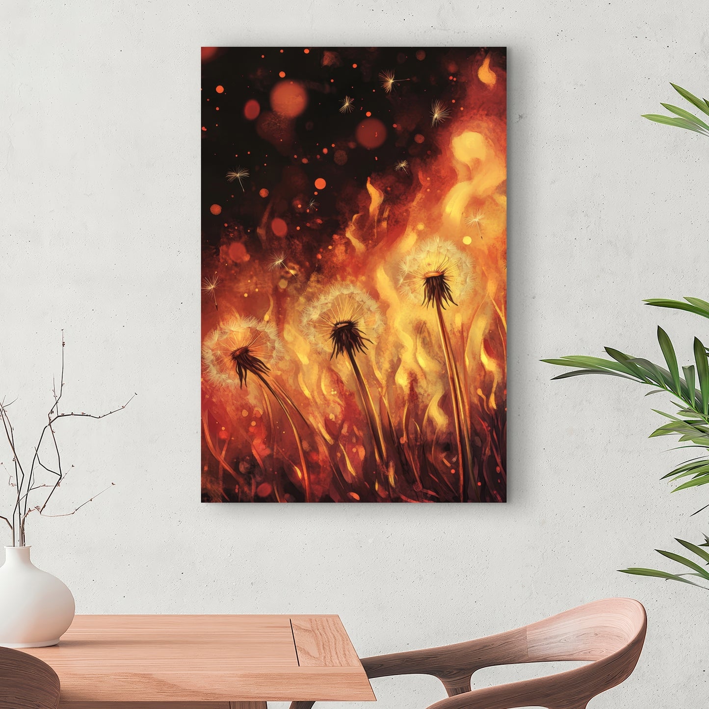 Dandy Fire - Yellow Canvas Art for Home Decor | Brighten Up