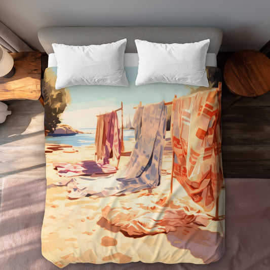 Warm Sands Green Duvet Cover | Eco-Friendly Home Decor