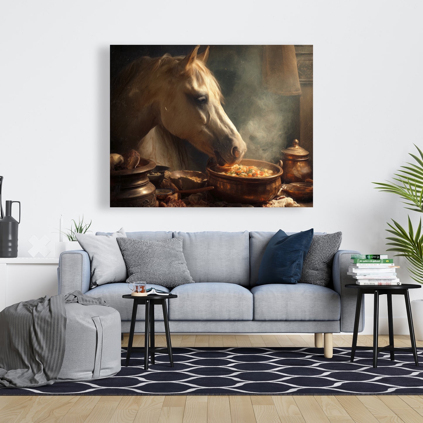 Horse on soup - 24"x24" Canvas