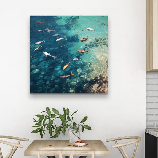 Swim ahead - 32"x32" Canvas