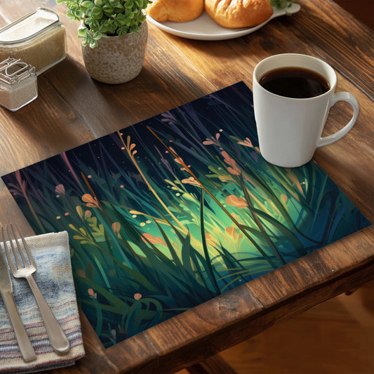 Between Twigs Turquoise Polyester Placemat for Home Decor