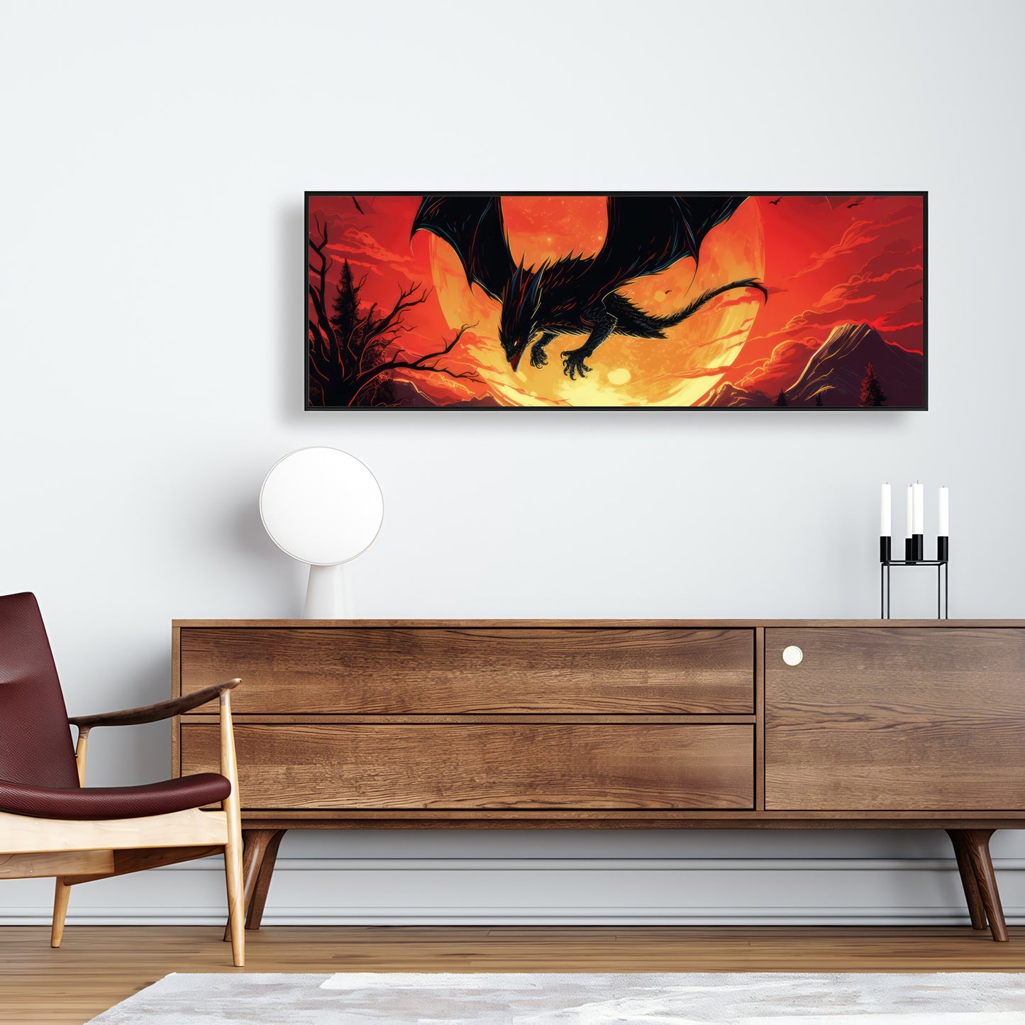 The dragon's wrath - 36"x36" Framed canvas