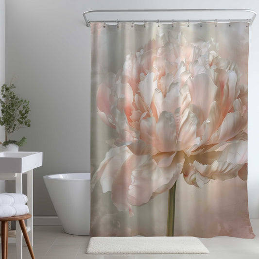 Rideau de douche Pivoine - Décoration élégante, Tissu imperméable