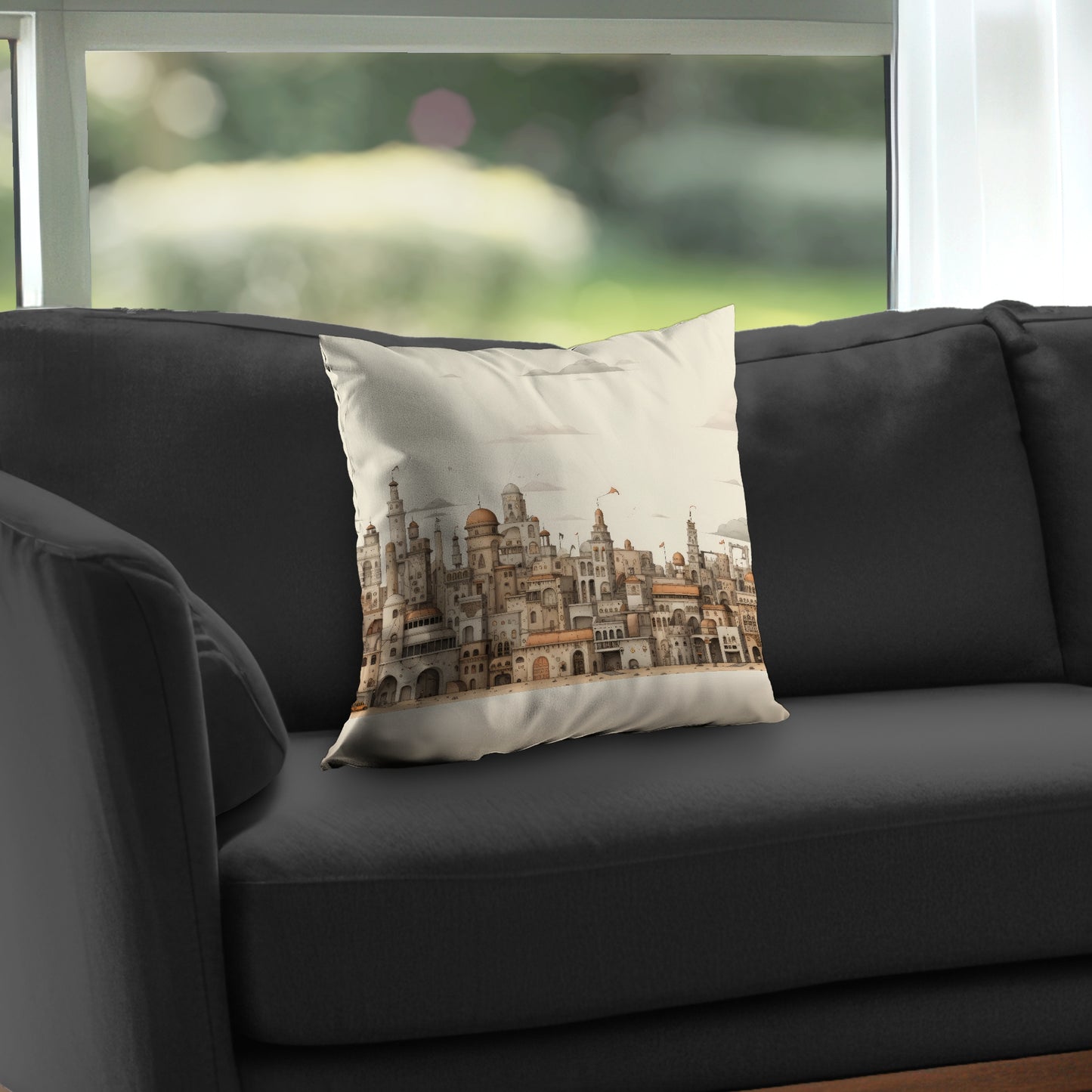The Old Town White Poly Twill Throw Pillow - Home Decor Insert