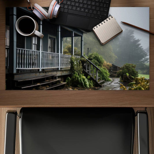 Rainy porch - Desk Mat