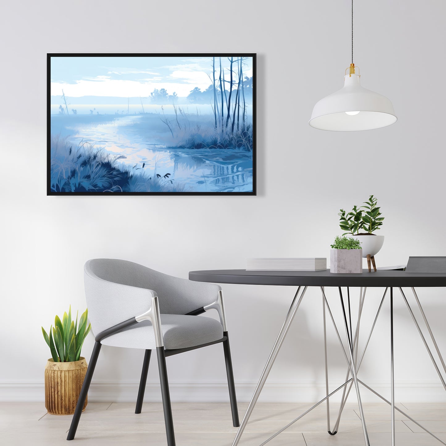 Cold swamp - 36"x36" Framed canvas