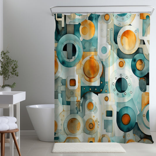 Decomposed Porthole - White Shower Curtain for Home Decor