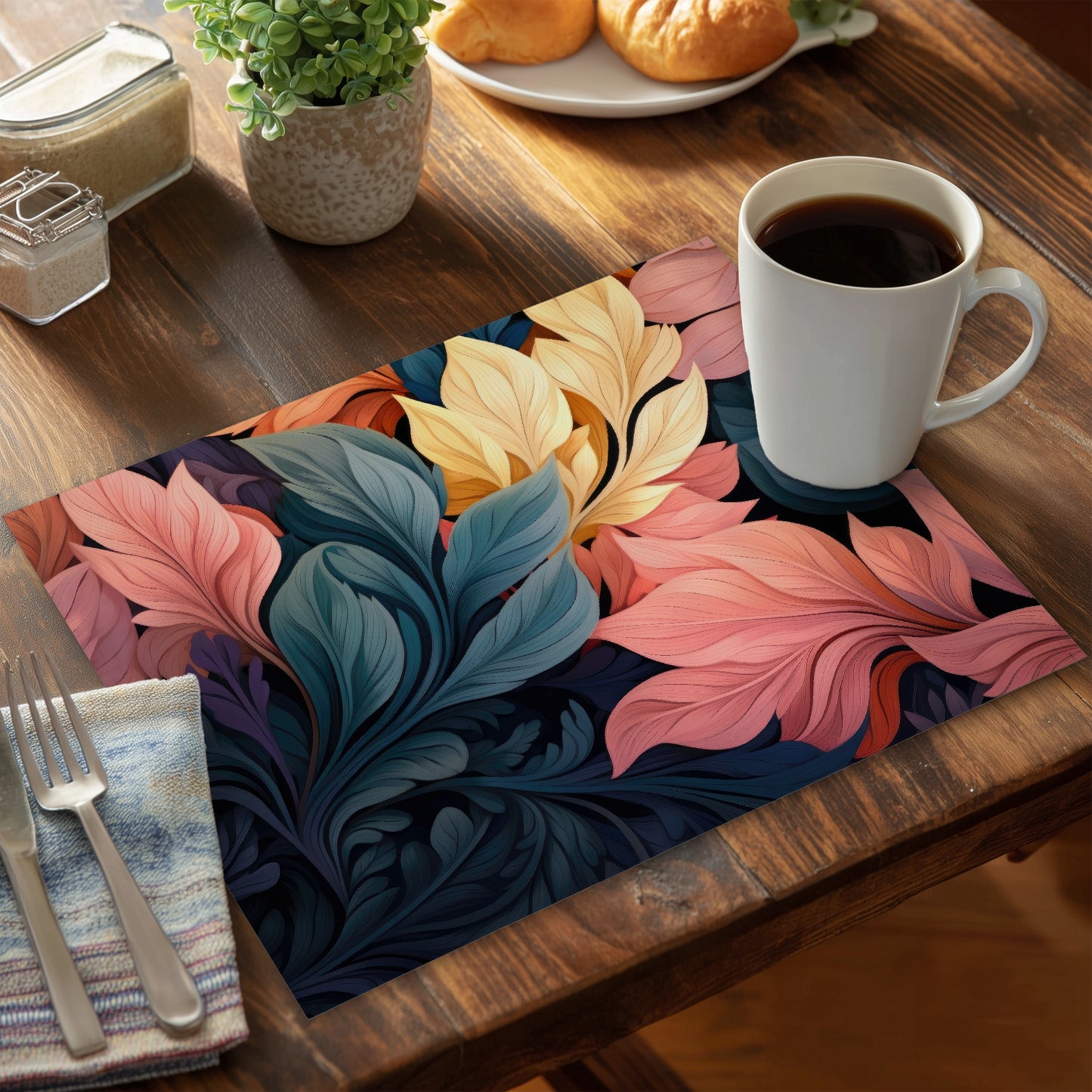 Pastel bloom Beige Polyester Placemat for Home Decor | Stylish
