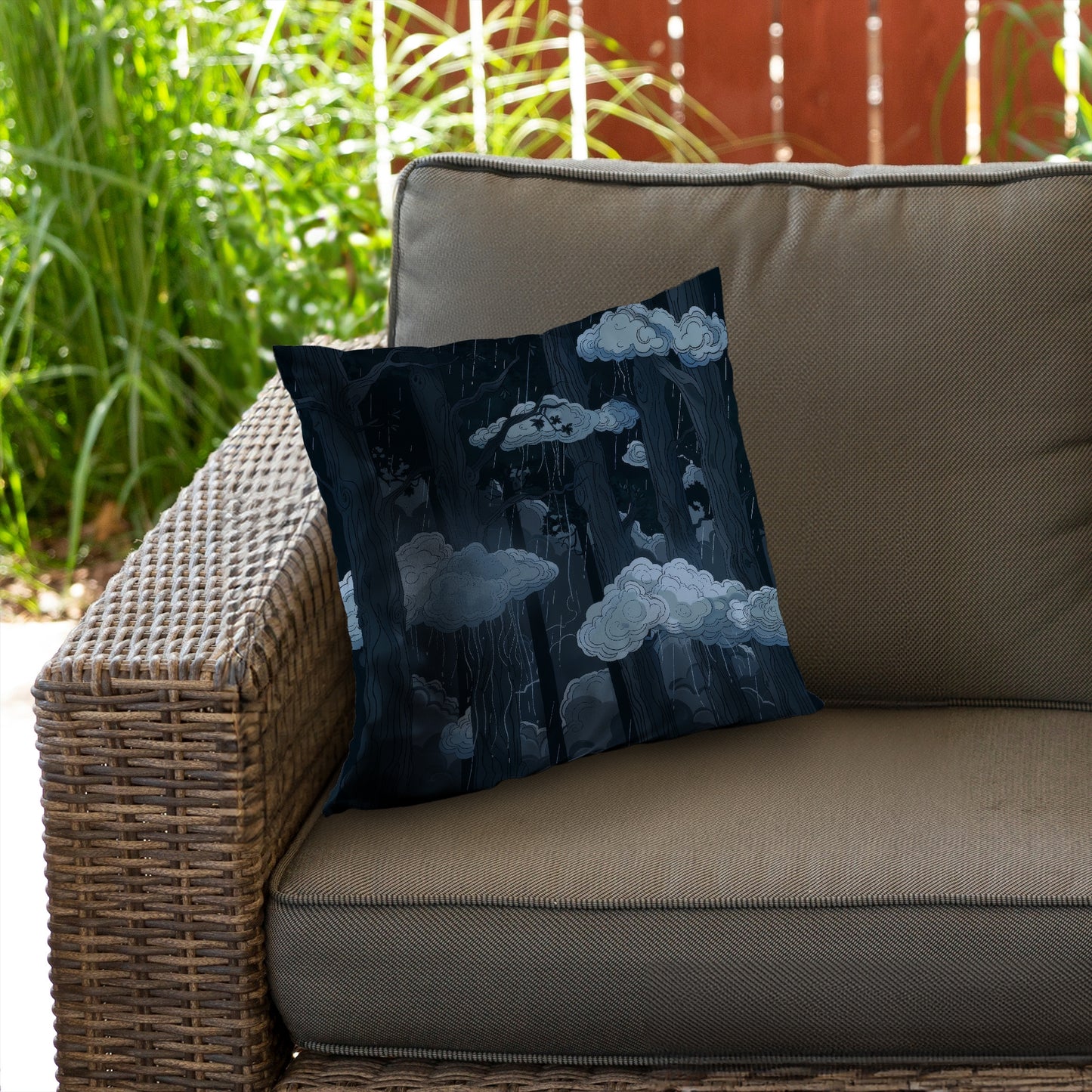Sneeky clouds White Poly Twill Throw Pillow | Home Decor Insert