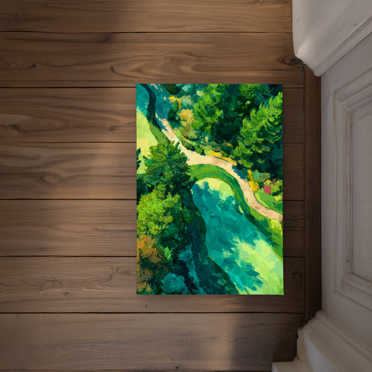 Peaceful course Summer Beige Indoor Outdoor Door Mat | Home Decor