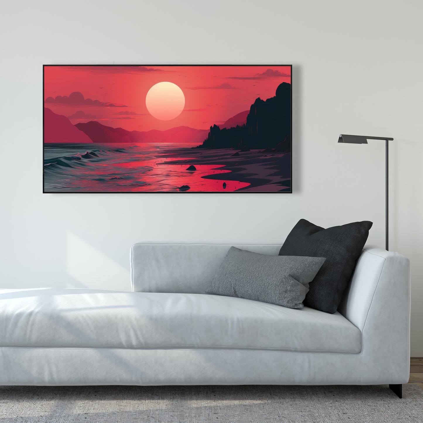 Red Sky - Red Framed Canvas for Stunning Home Decor