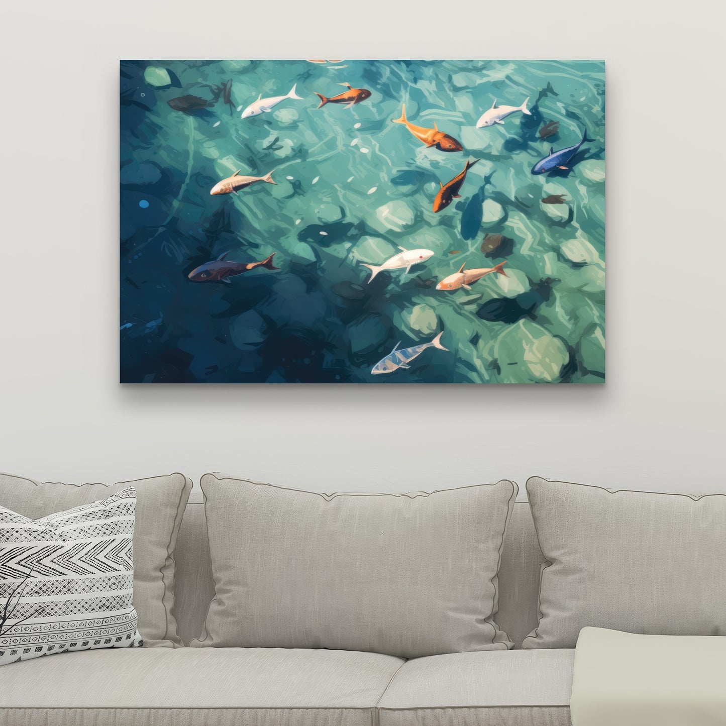 Caustic fish - 32"x32" Canvas