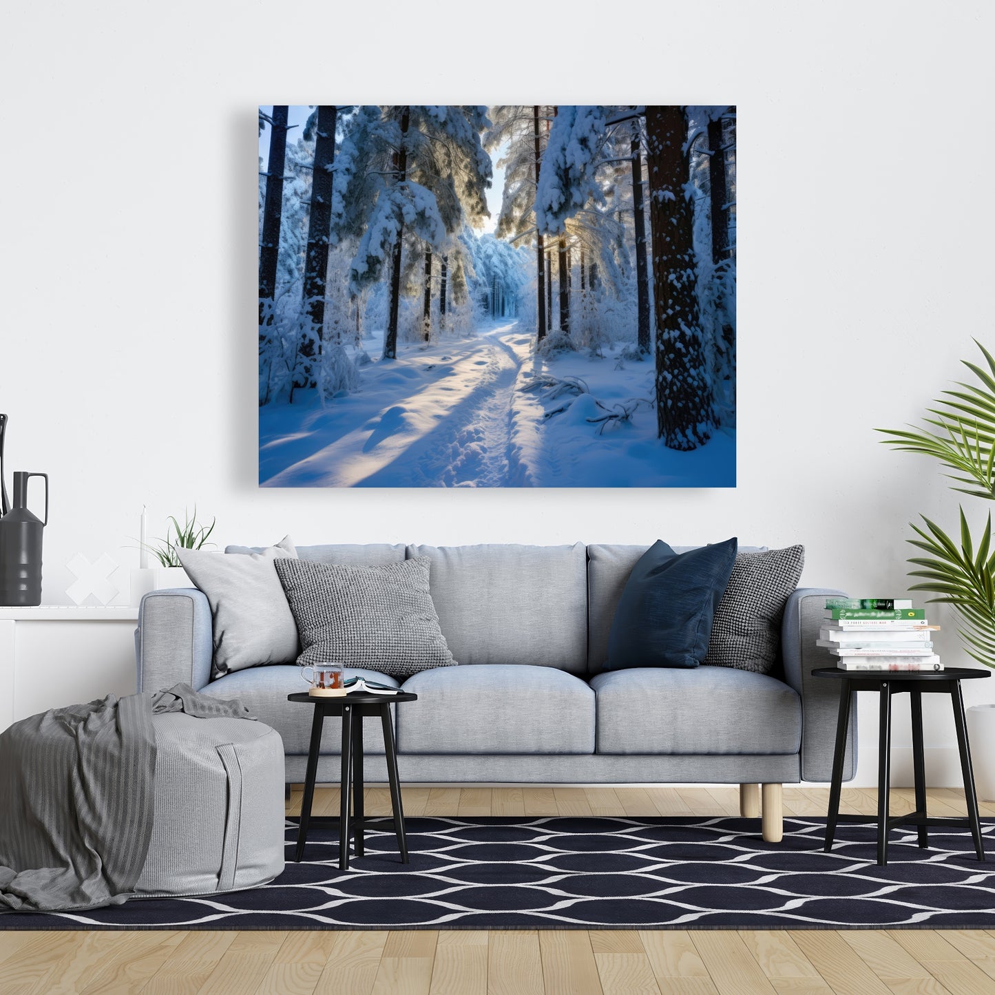 Snowy path - 32"x32" Canvas
