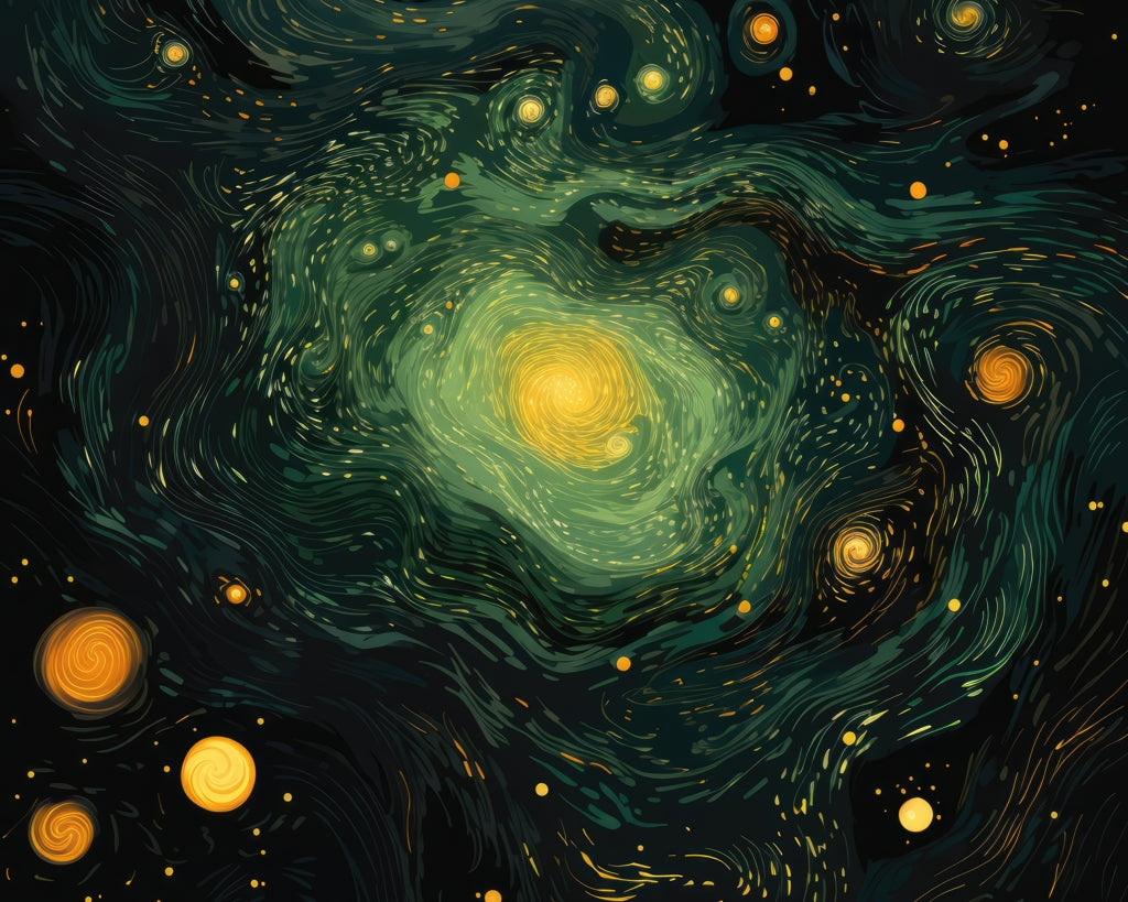 Illuminated in Space - Black Polyester Placemat for Home Decor