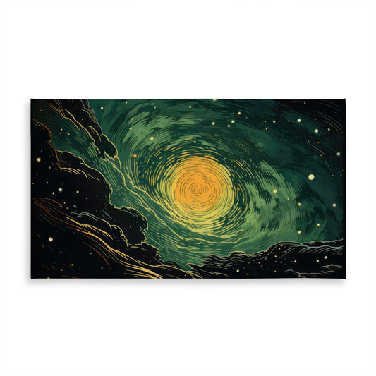 Turmoil in Space - Yellow Indoor/Outdoor Tablecloth for Decor