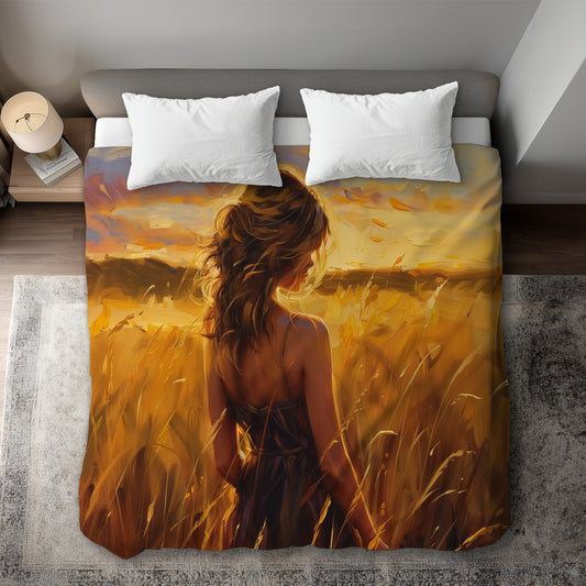 Warm field Gold Duvet Cover - Luxurious Home Decor Essential