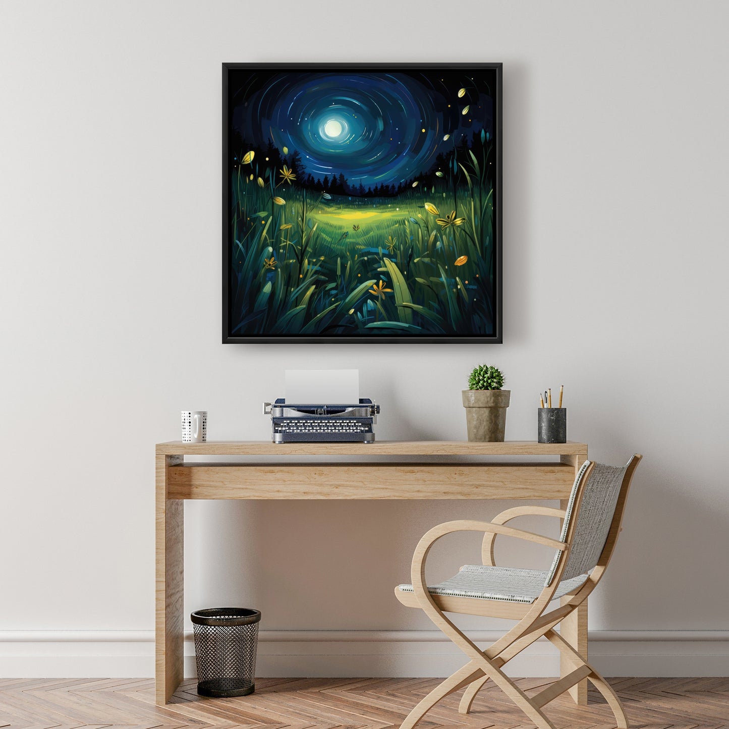 Between grass blades - 36"x36" Framed canvas