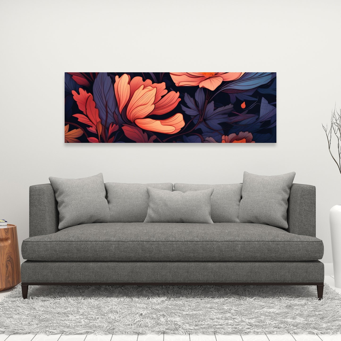 Blooming Uninterrupted - Gray Canvas for Home Decor