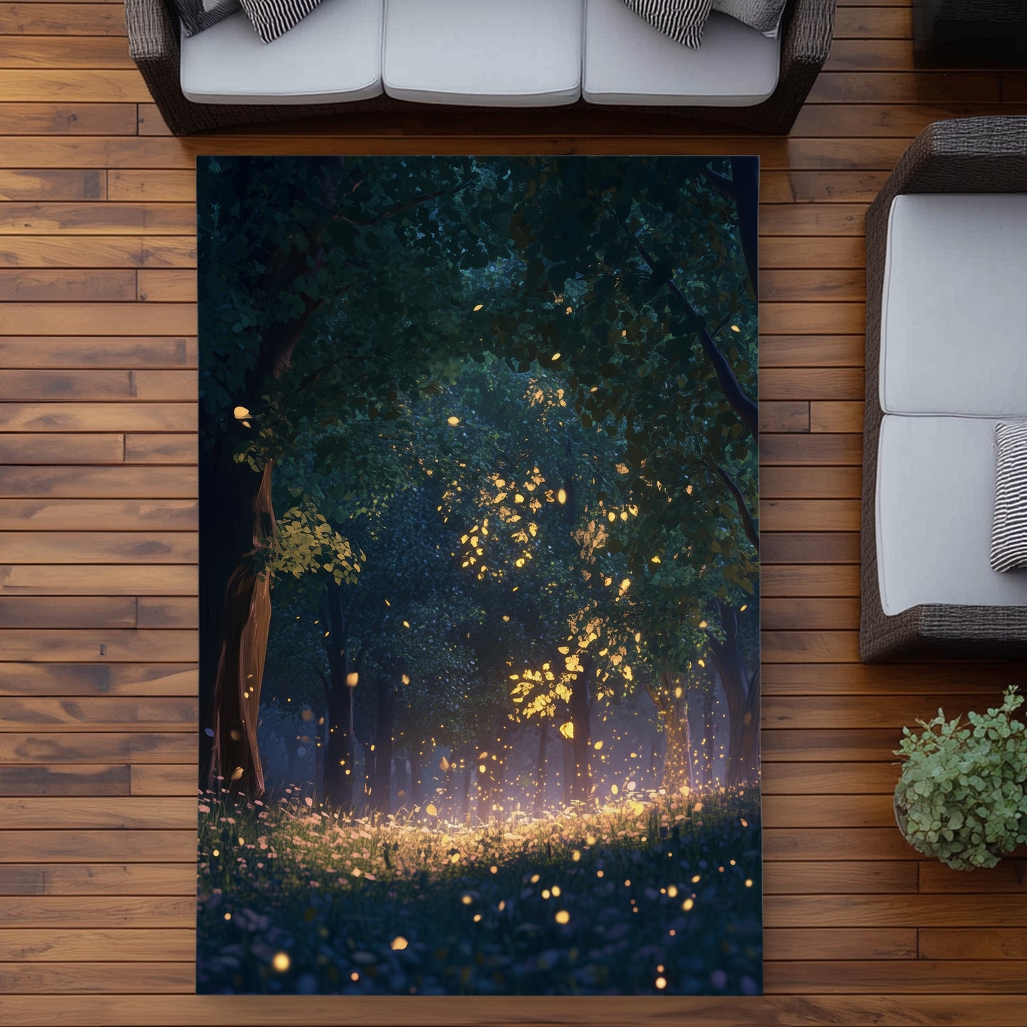 Tapis d'extérieur Glowing Leaves | Accessoire de décoration intérieure élégant