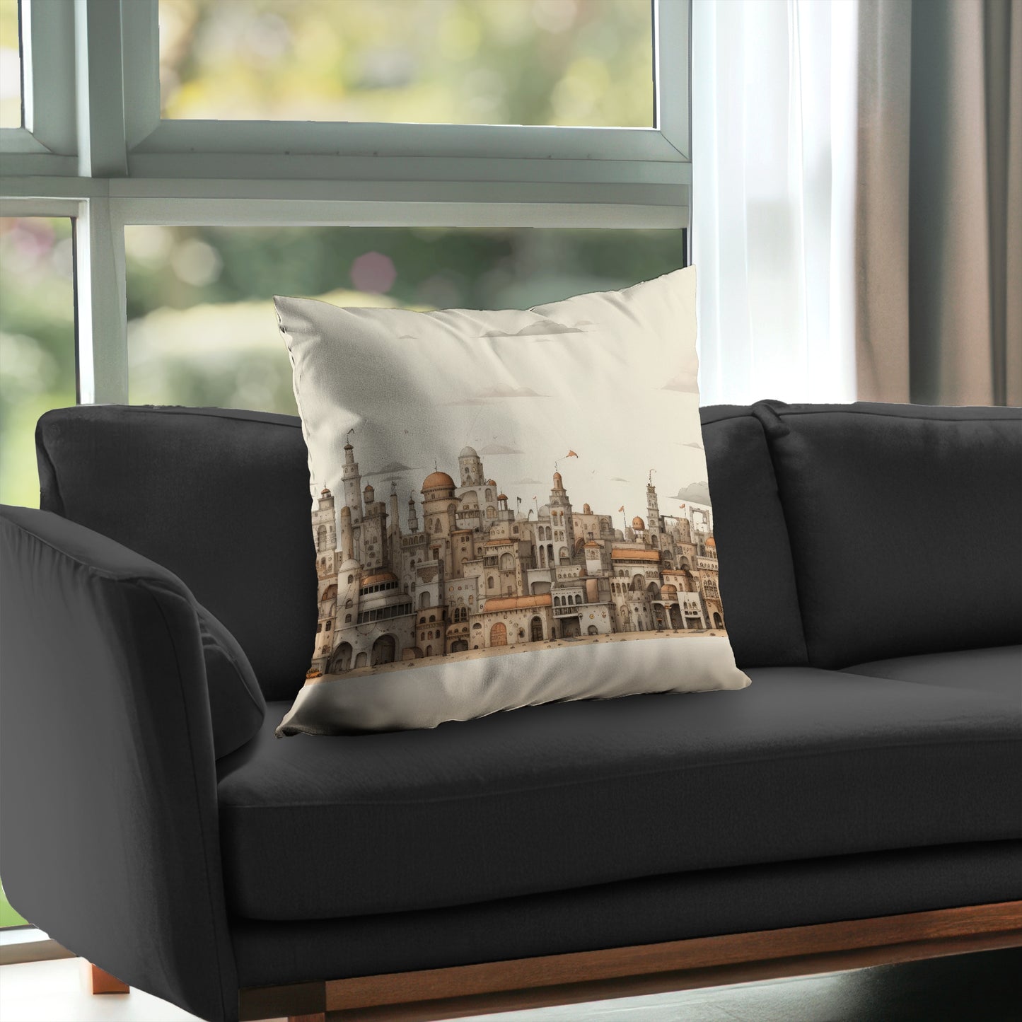 The Old Town White Poly Twill Throw Pillow - Home Decor Insert