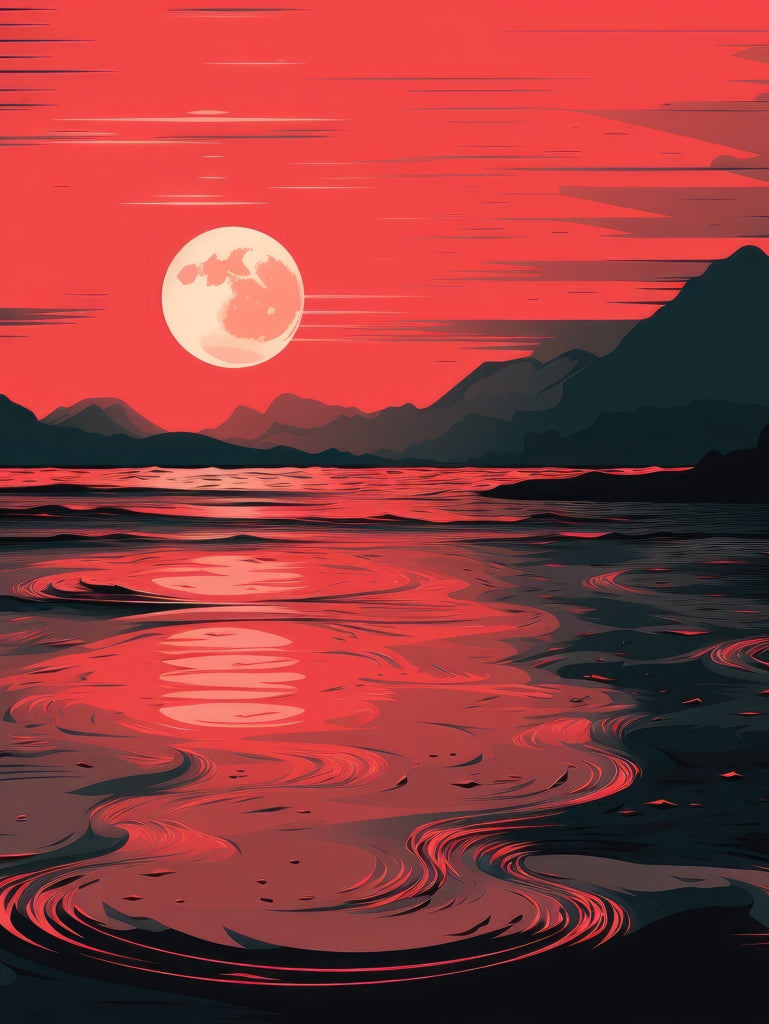 Bloody tides - Framed Canvas - Print on demand