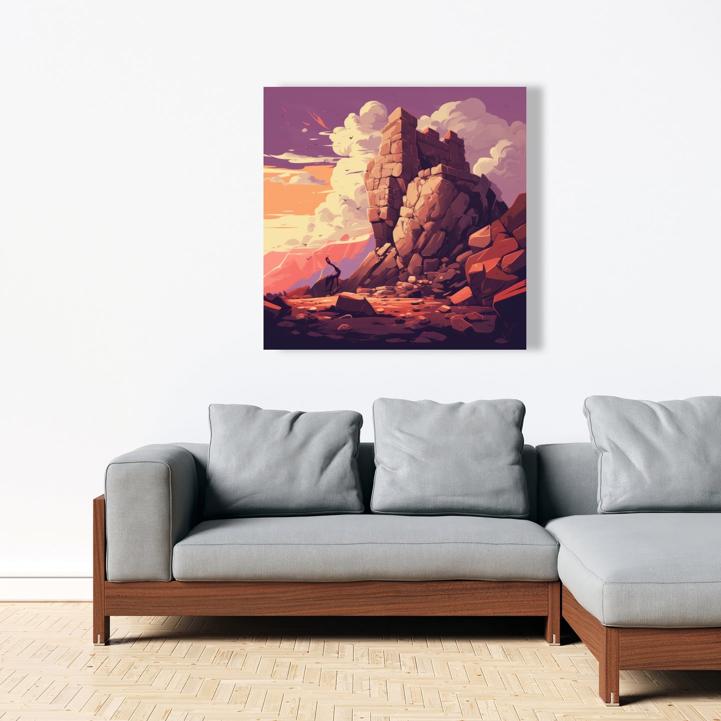 Standing Above - Coral Canvas Art for Elegant Home Decor