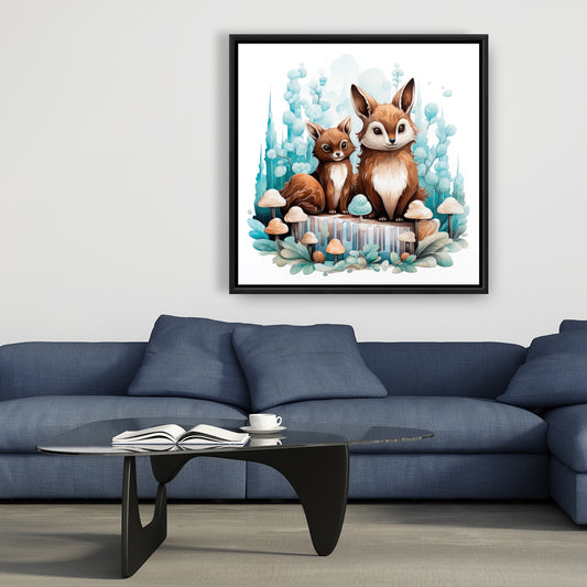 Two pals - 36"x36" Framed canvas