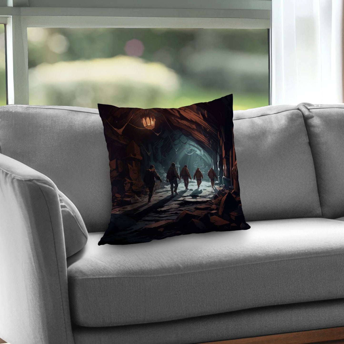 The catacombs Turquoise poly twill throw pillow - home decor