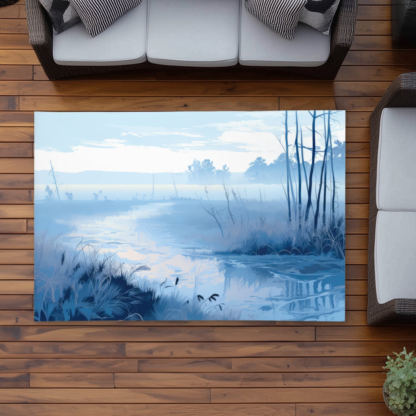 Cold Swamp Gray Outdoor Area Rug | Stylish Home Decor