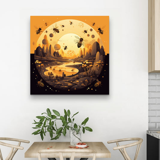 Hive planet - 32"x32" Canvas