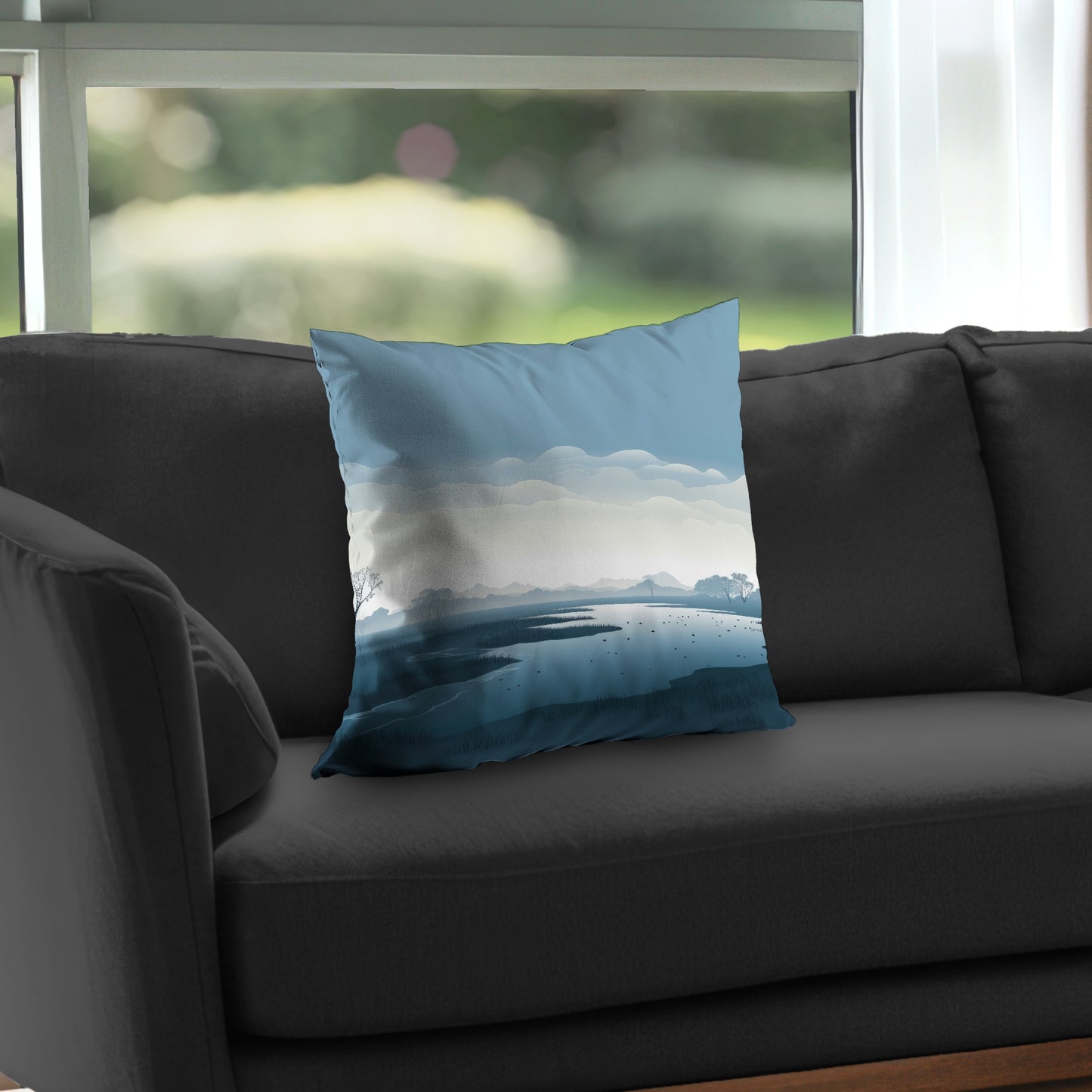 Minimalist Swamp Gray Poly Twill Throw Pillow Insert | Home Decor