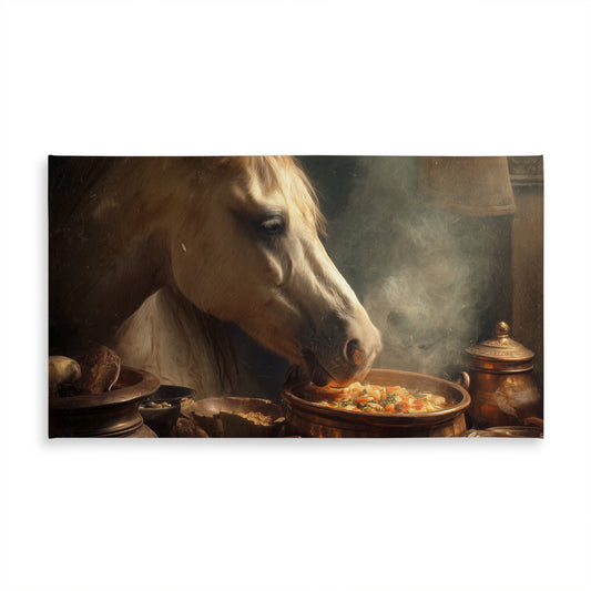 Horse on Soup - Brown Indoor Outdoor Tablecloth for Home Decor