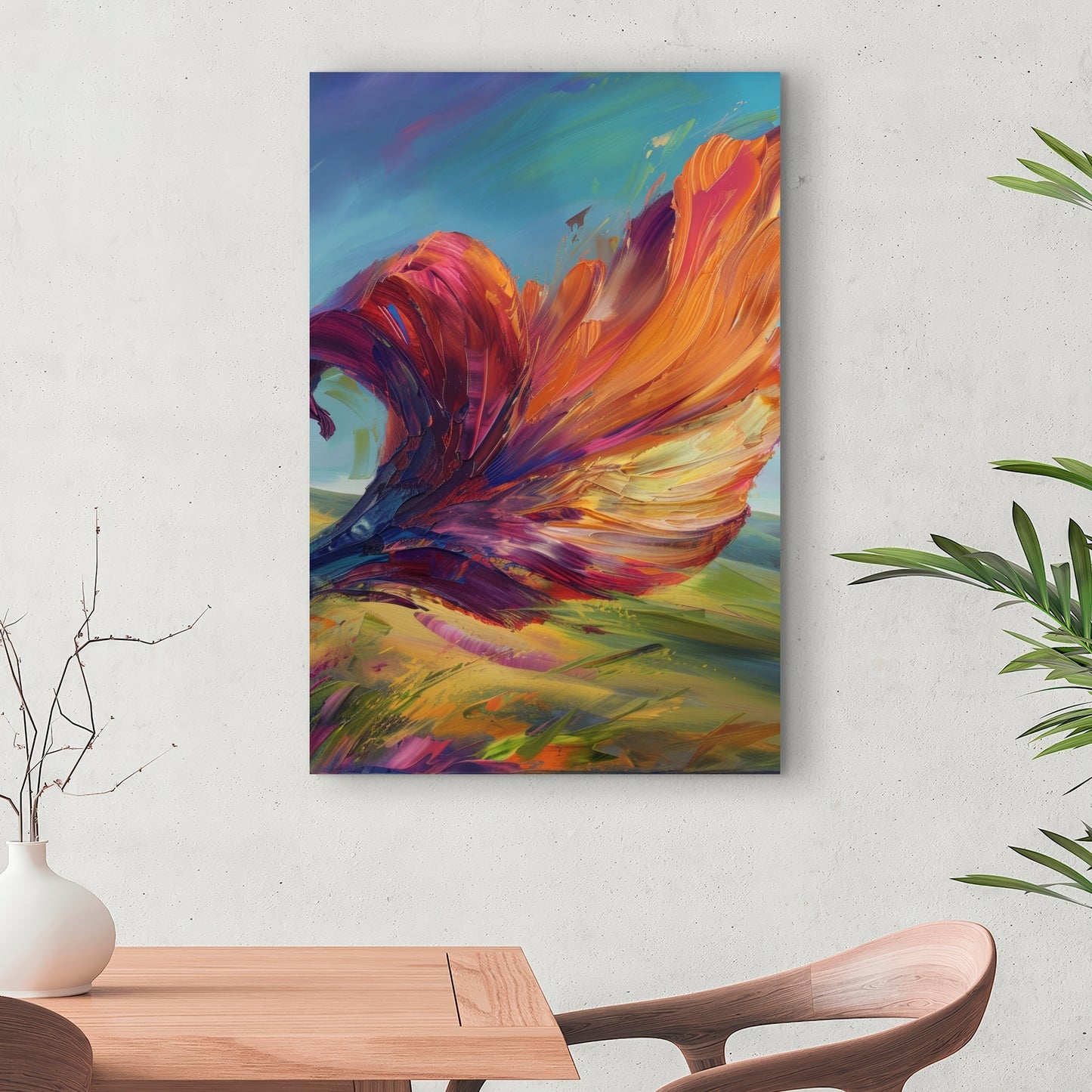 The Leaf - Red Canvas Art for Stylish Home Decor
