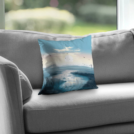 The Marsh White Poly Twill Throw Pillow - Home Decor Accent
