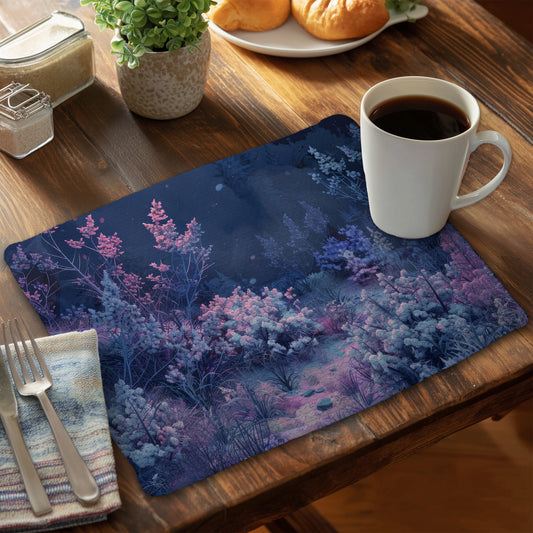 Cold Night Gray Braided Polyester Placemat for Home Decor