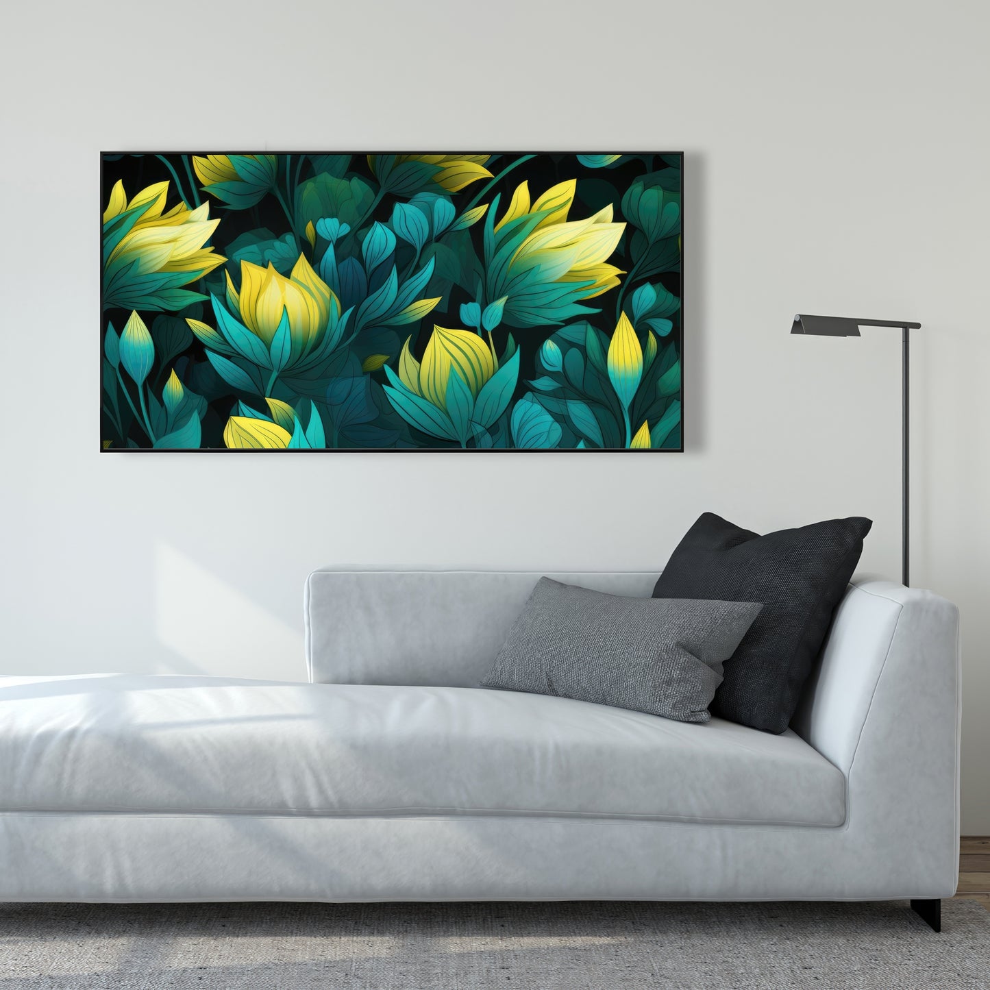 Intense Bloom - Yellow Framed Canvas for Home Decor