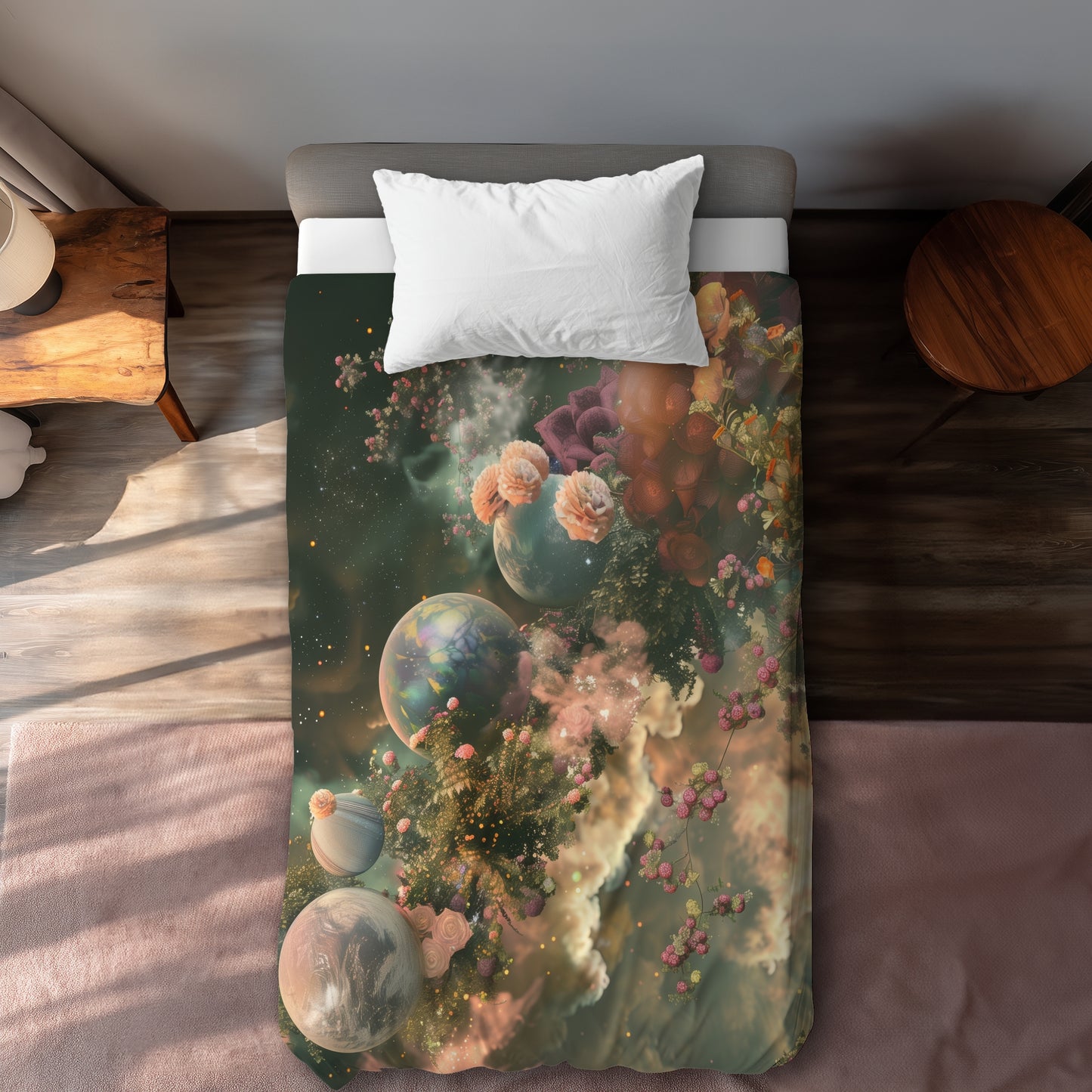 Bloom space - 88"x88" Duvet Cover