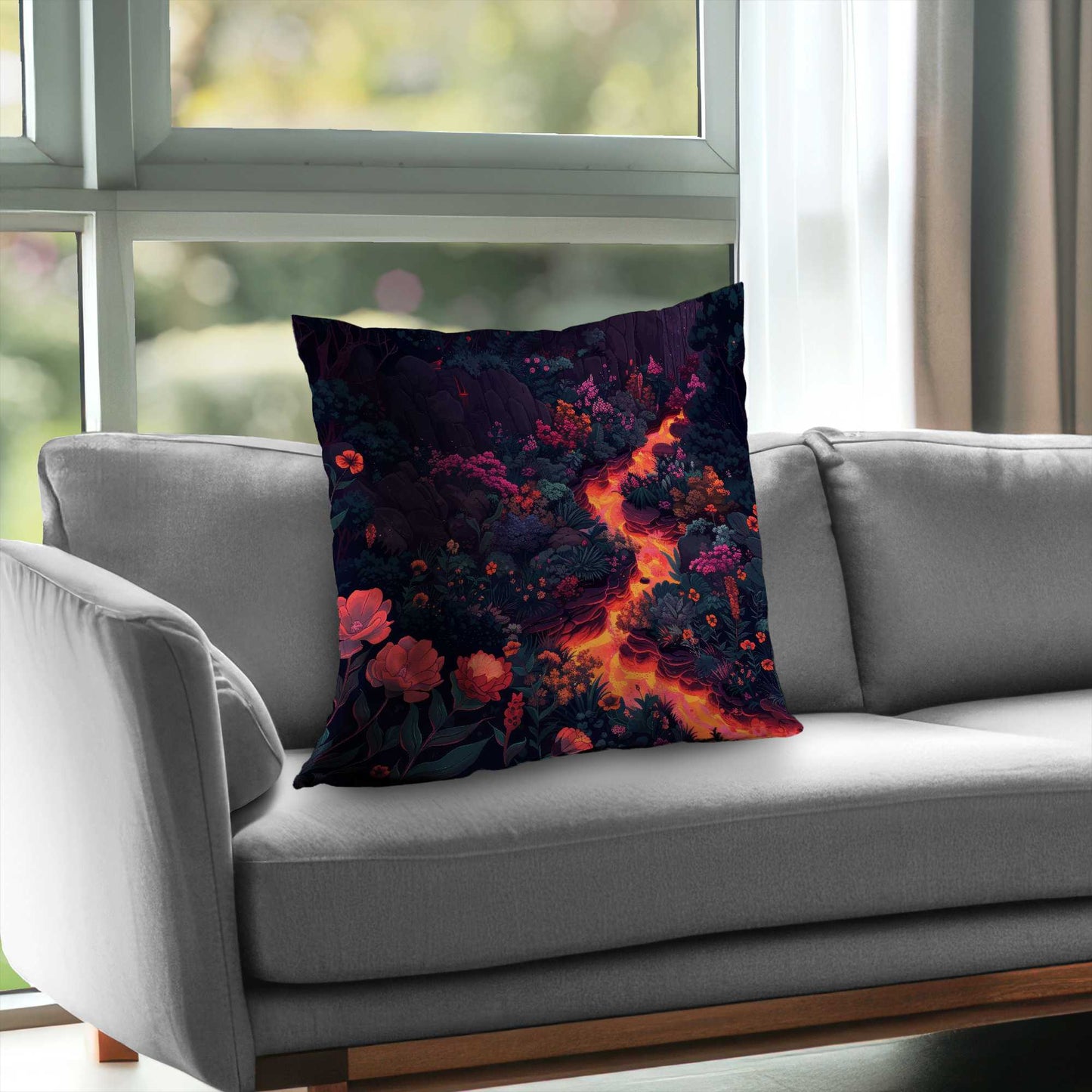 Flowing magma poly twill throw pillow | Home decor accent