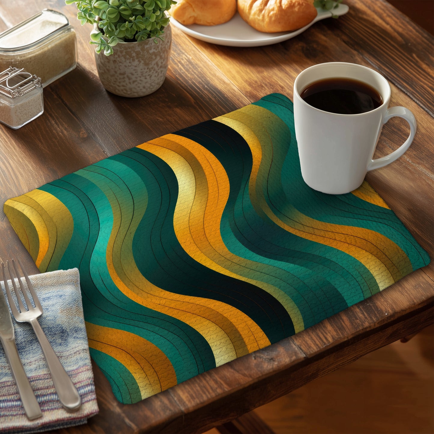 Voluptuous Orange Braided Polyester Placemat | Home Decor
