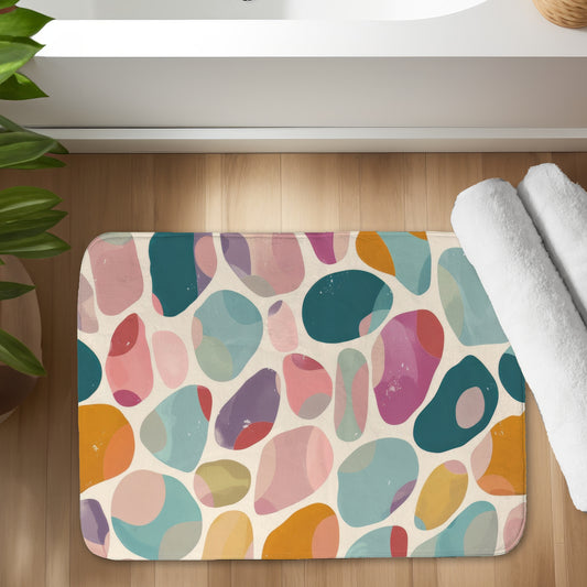 Dots and bops White Bath Mat - Stylish Home Decor Accessory