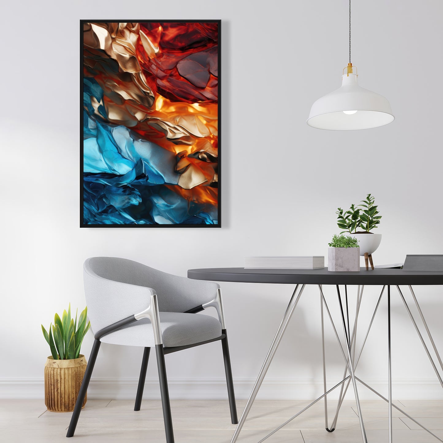 Mineral contrast - 36"x36" Framed canvas