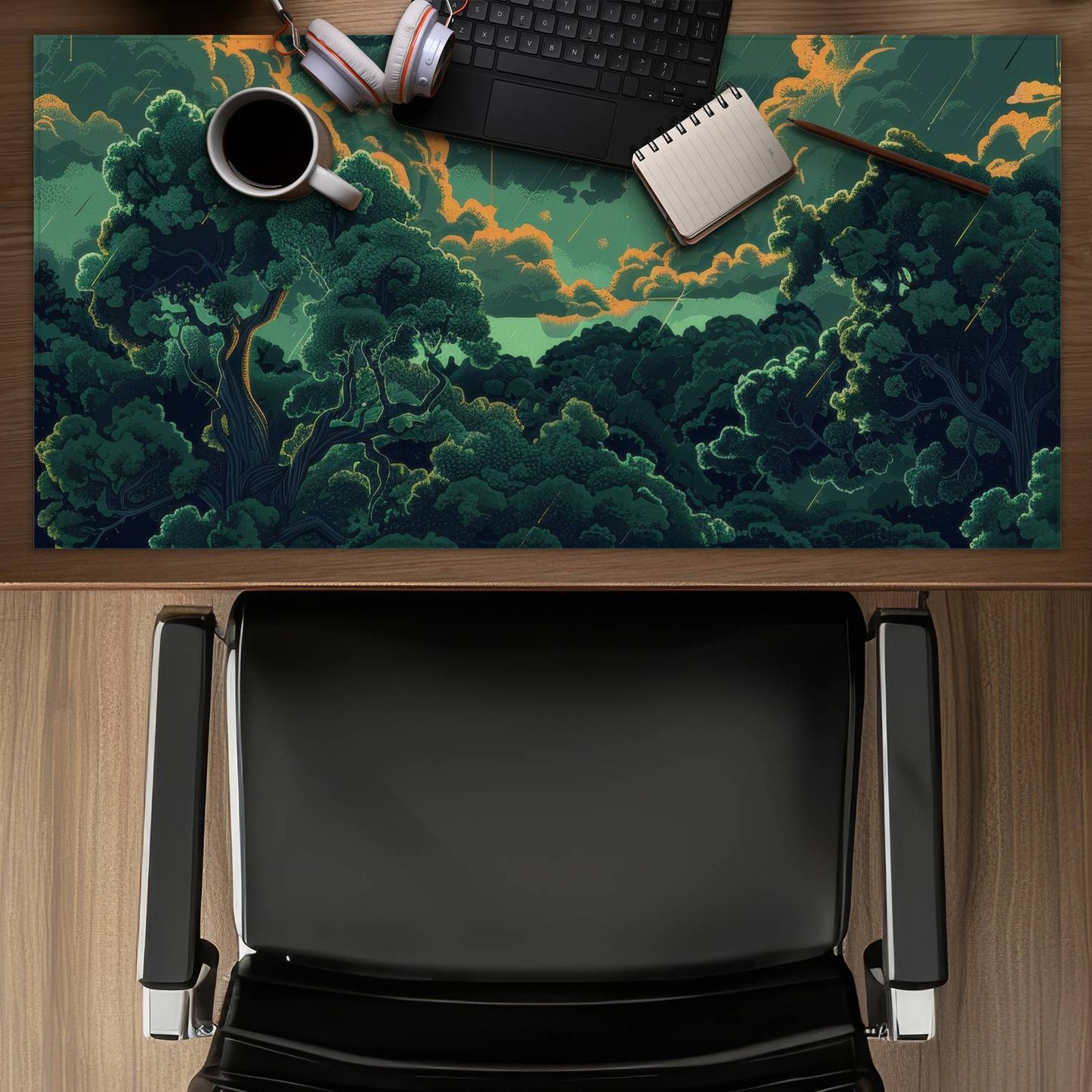 Drops Green Desk Mat | Stylish Home Decor Essential