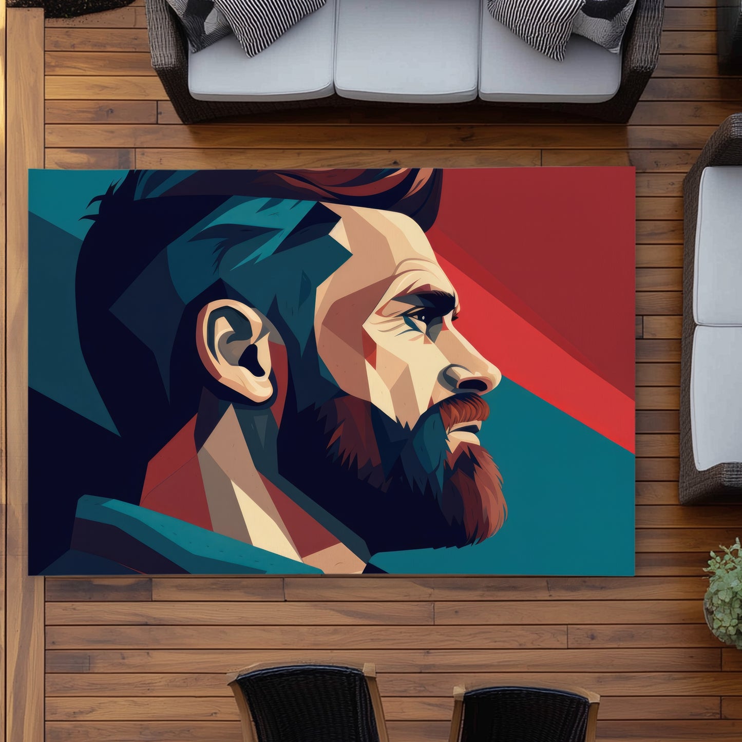 Courageous Red Outdoor Area Rug | Stylish Home Decor Accent