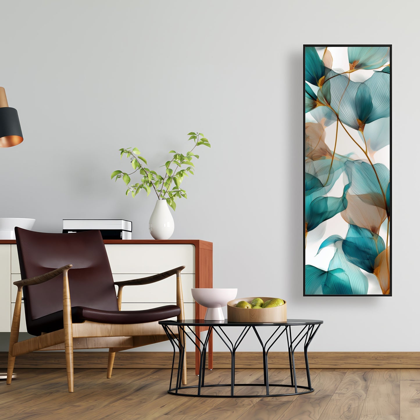 Teal and Brown Turquoise Framed Canvas for Home Decor