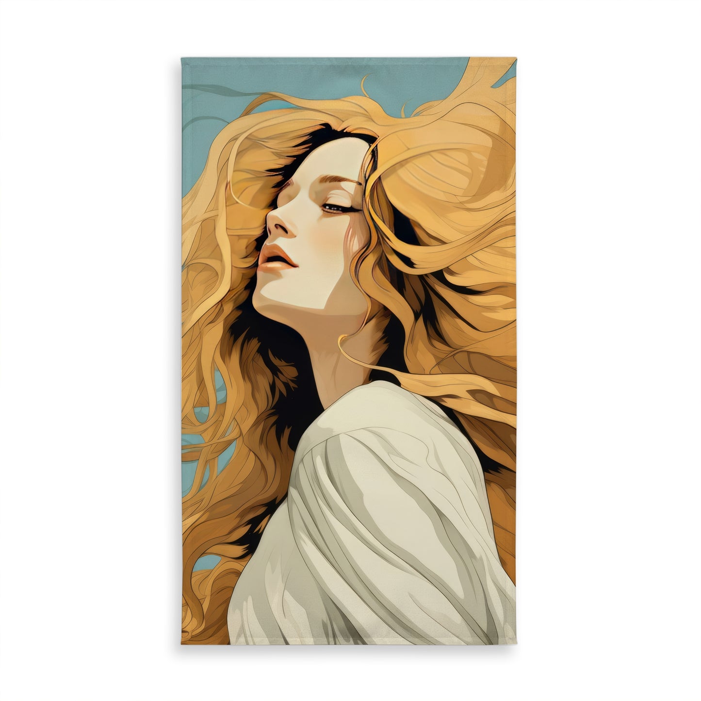 Flowing Hair Blue Indoor Outdoor Tablecloth for Home Decor